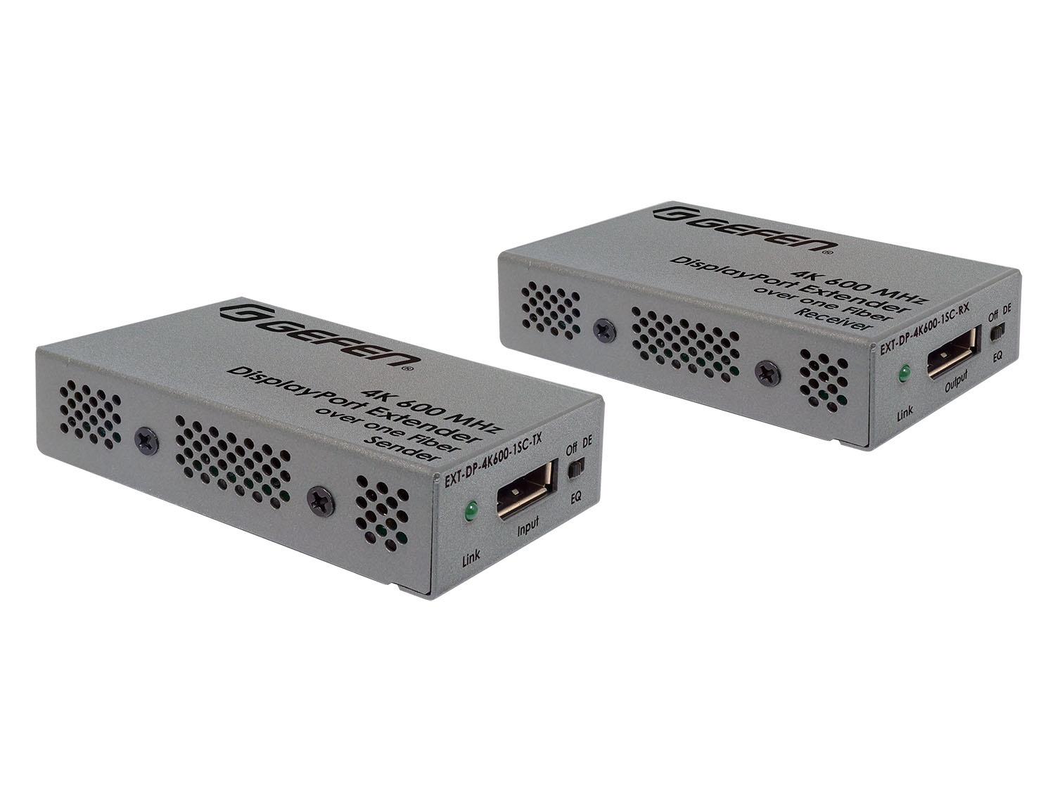 EXT-DP-4K600-1SC 4K/600MHz DisplayPort Extender (Transmitter/Receiver) Kit over 1 SC-Terminated Fiber Optic Cable by Gefen
