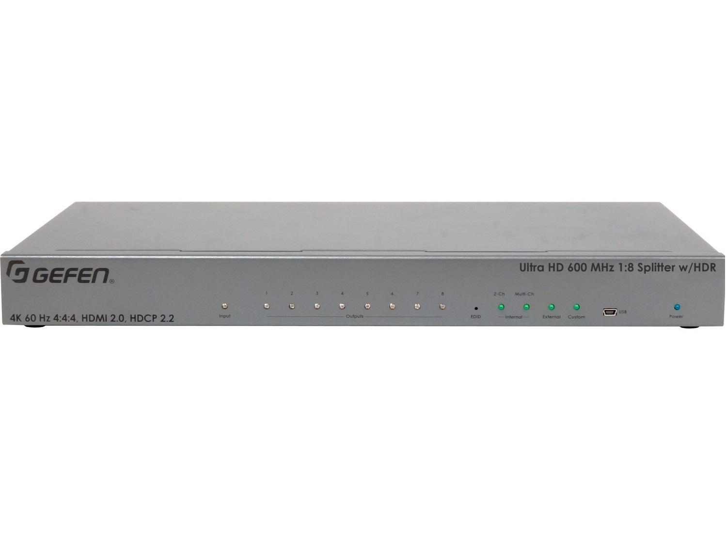 EXT-UHD600-18 4K Ultra HD 600 MHz 1x8 Splitter with HDR by Gefen