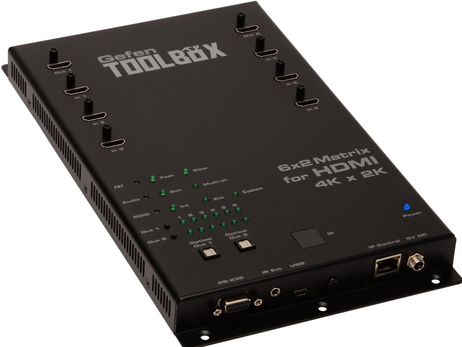 GTB-HD4K2K-642-BLK 6x2 Matrix Switcher for HDMI 4Kx2K Black by Gefen
