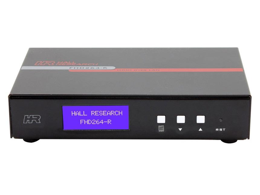 FHD264-R AV and Control over IP Receiver with Extracted Audio/RS232 over IP and IR by Hall Research