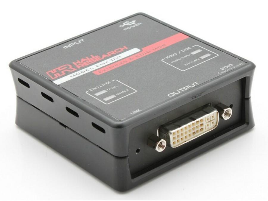 EMX-DVI Single and Dual Link DVI Extender with/ EDID Mgmt by Hall Research