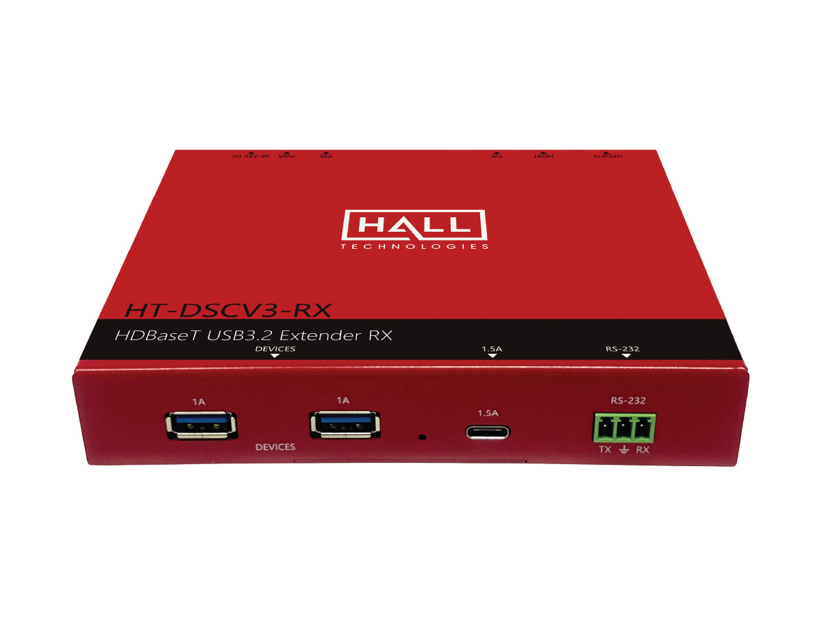 Hall Technologies HT-DSCV3-RX HDBaseT USB 3.2 Receiver 5Gbps 90m POH