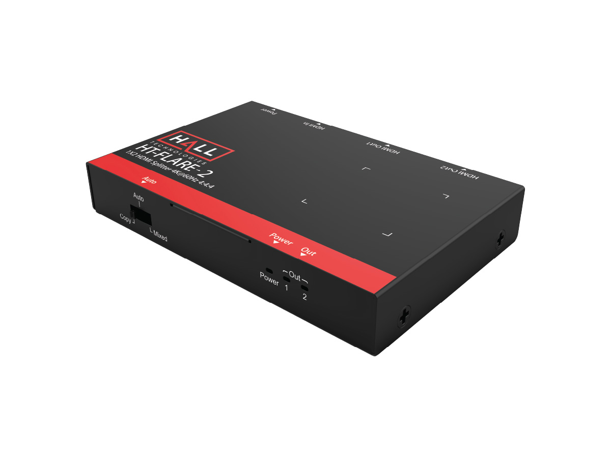Hall Technologies HT-FLARE-2 1x2 HDMI Splitter / 4K60 4:4:4 / Audio Extract