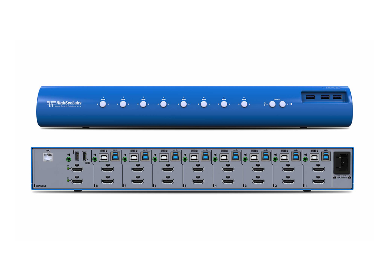 DK82HU-N Commercial DH KVM Switch 8-Port HDMI to HDMI   USB 3.0 by High Sec Labs