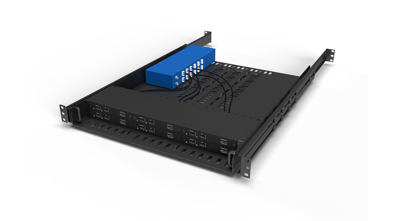 High Sec Labs RK-1U6-FV11PH-M 1U Rack 6x DP/HDMI Isolators Redundant PSU