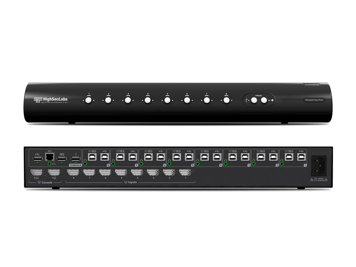 High Sec Labs SC82PHU-N 8x2 DP/HDMI KVM Combiner Dual Display 4K USB2.0