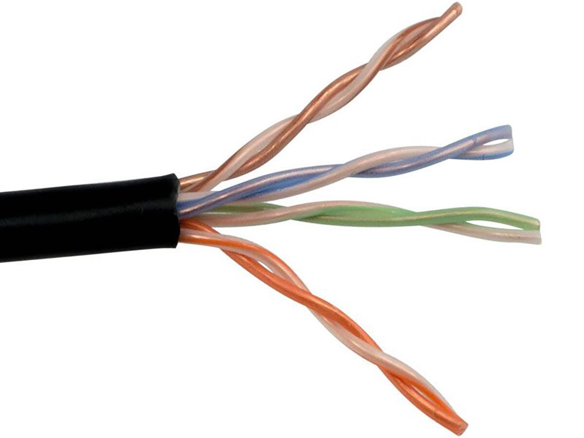 CAT5E-P-BK CAT5E PLENUM CABLE UTP- 350 MHz 24AWG SOLID BC 4PR, BLACK by ICRealtime