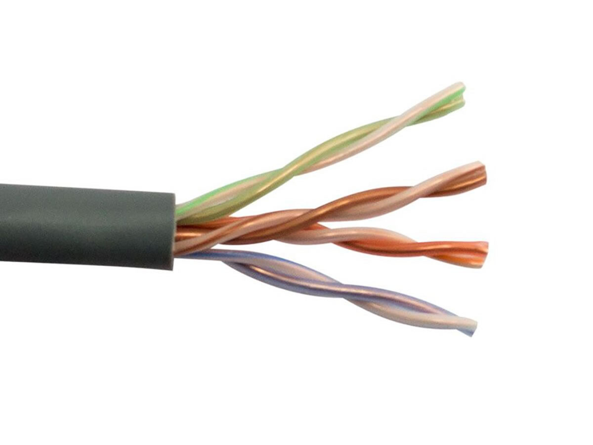 CAT5E-P-GY CAT5E PLENUM CABLE UTP- 350 MHz 24AWG SOLID BC 4PR, GRAY by ICRealtime