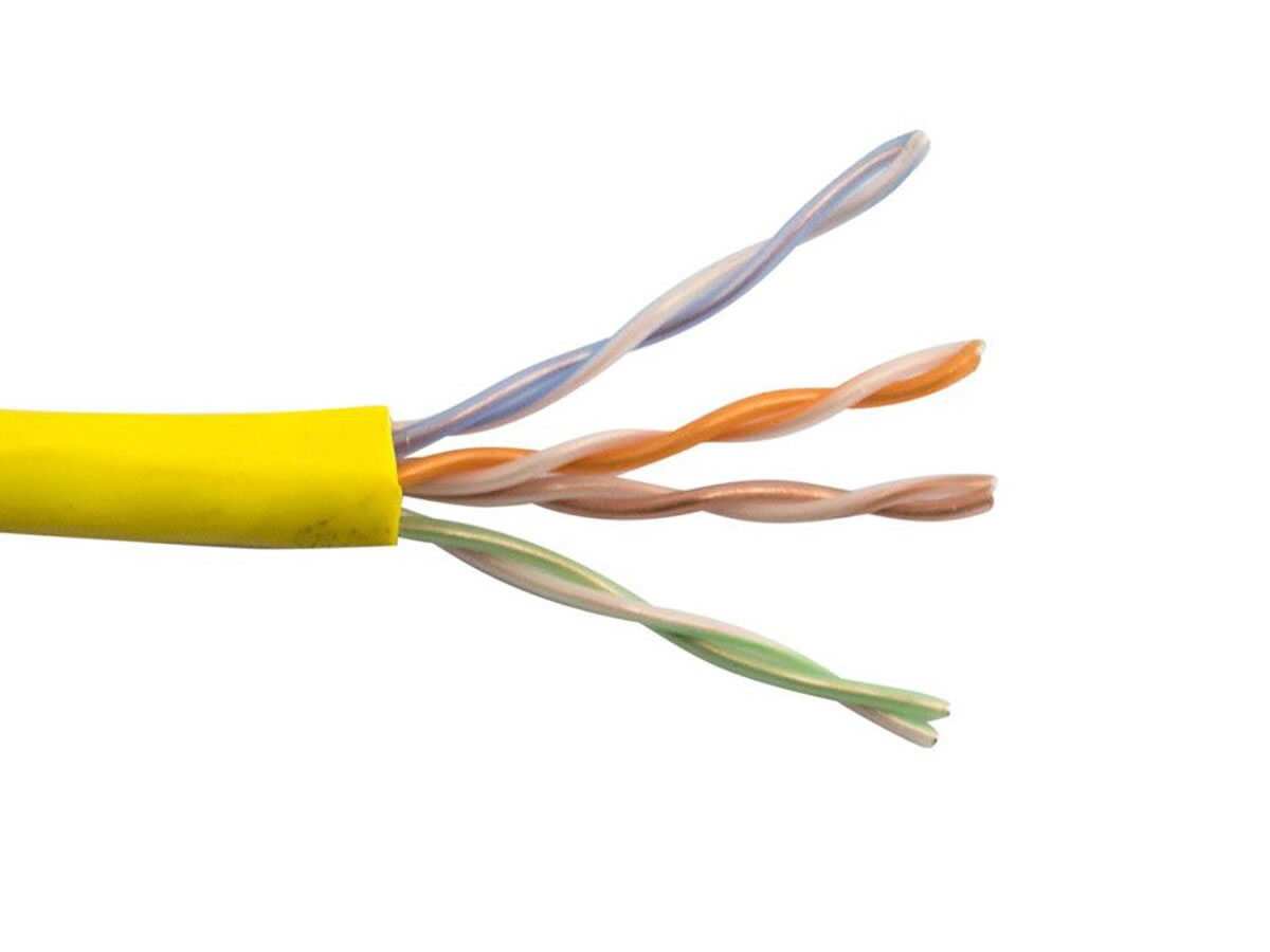 CAT5E-P-YL CAT5E PLENUM CABLE UTP- 350 MHz 24AWG SOLID BC 4PR, YELLOW by ICRealtime