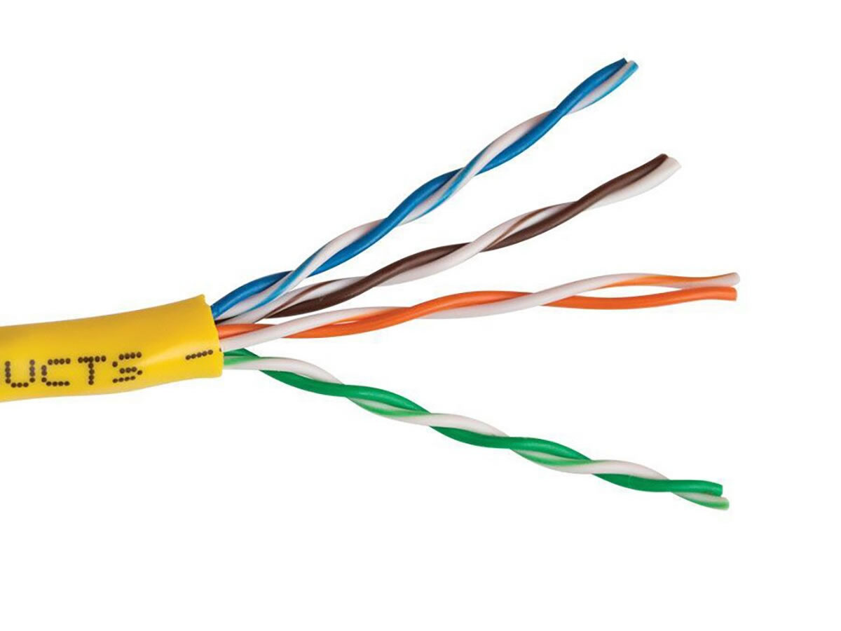 CAT5E-YL-HDBX CAT5E 350 MHz 24 AWG SOLID BC 4PR CABLE, YELLOW by ICRealtime