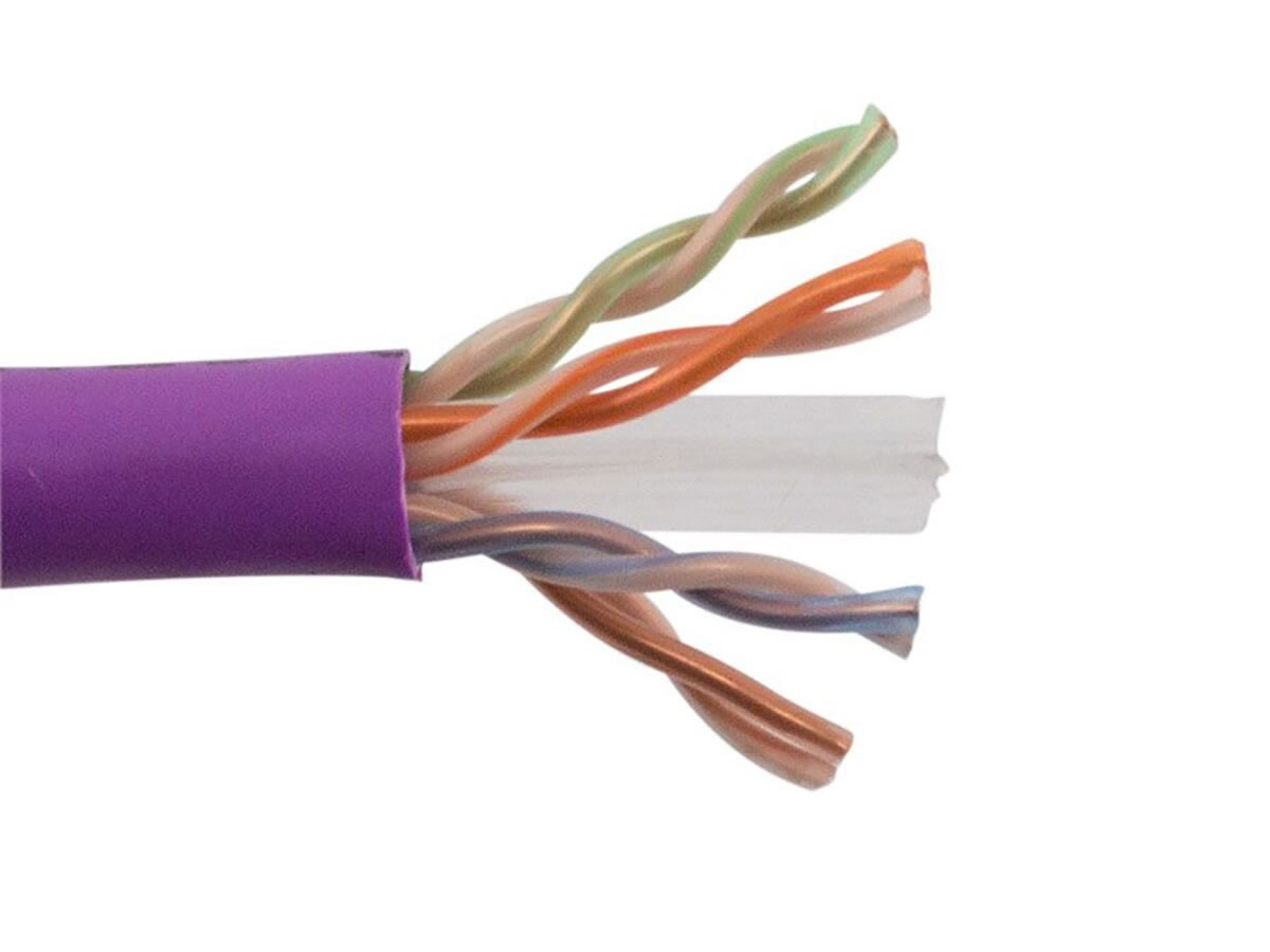 CAT6-P-PUR CAT6 PLENUM- ENHANCED 550 MHz SOLID BC 4PR UTP CABLE, PURPLE by ICRealtime
