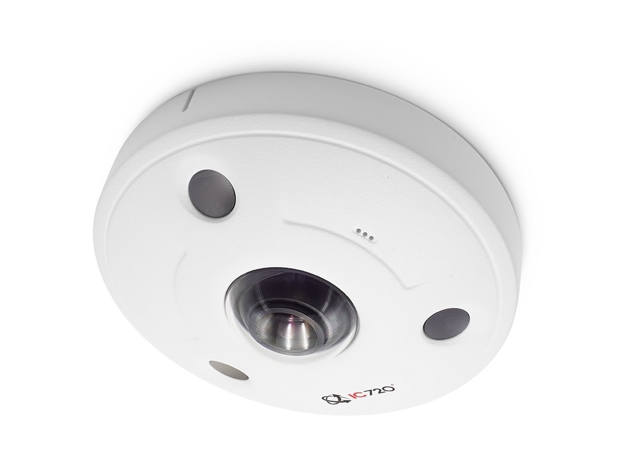 IPEL-F12F-IRW2 12MP IP Indoor/Outdoor 360 Spherical Dome Camera/1.85mm Fisheye Lens/33ft IR/Built in Microphone/POE AI (White) by ICRealtime