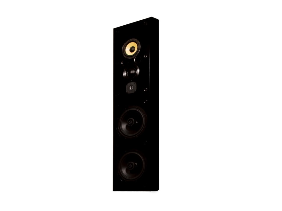 ID1.W-BG On-Wall 3-Way Tower/Single with Dual Subwoofers (Black Gloss) by Induction Dynamics