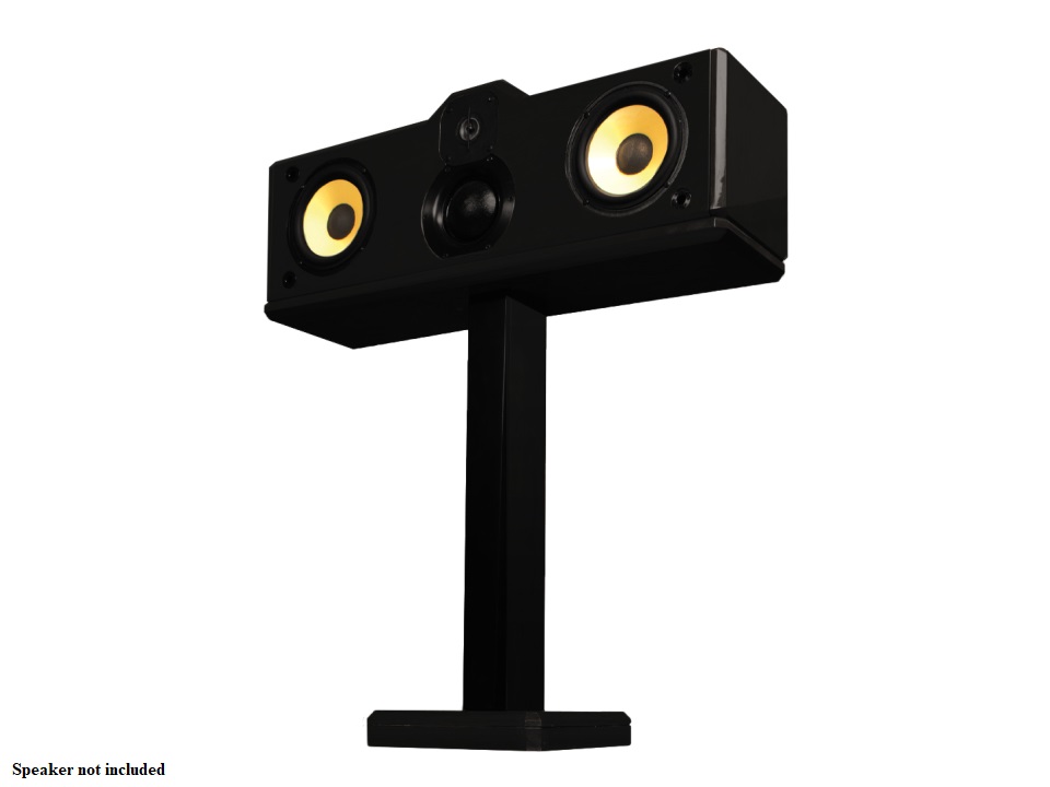 ST1 Post Speaker Stand for 2-Way/3-Way Freestanding Main and Center Channel Speakers (Single/Black Gloss) by Induction Dynamics