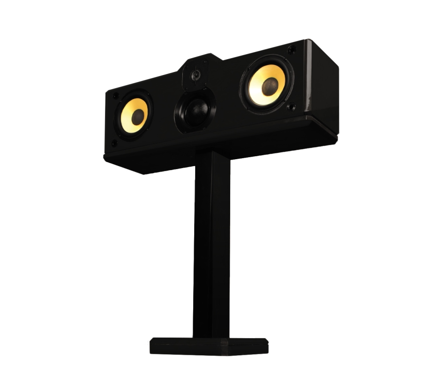 ST1-BG Black Gloss Stand for Bookshelf and Center Speakers by Induction Dynamics