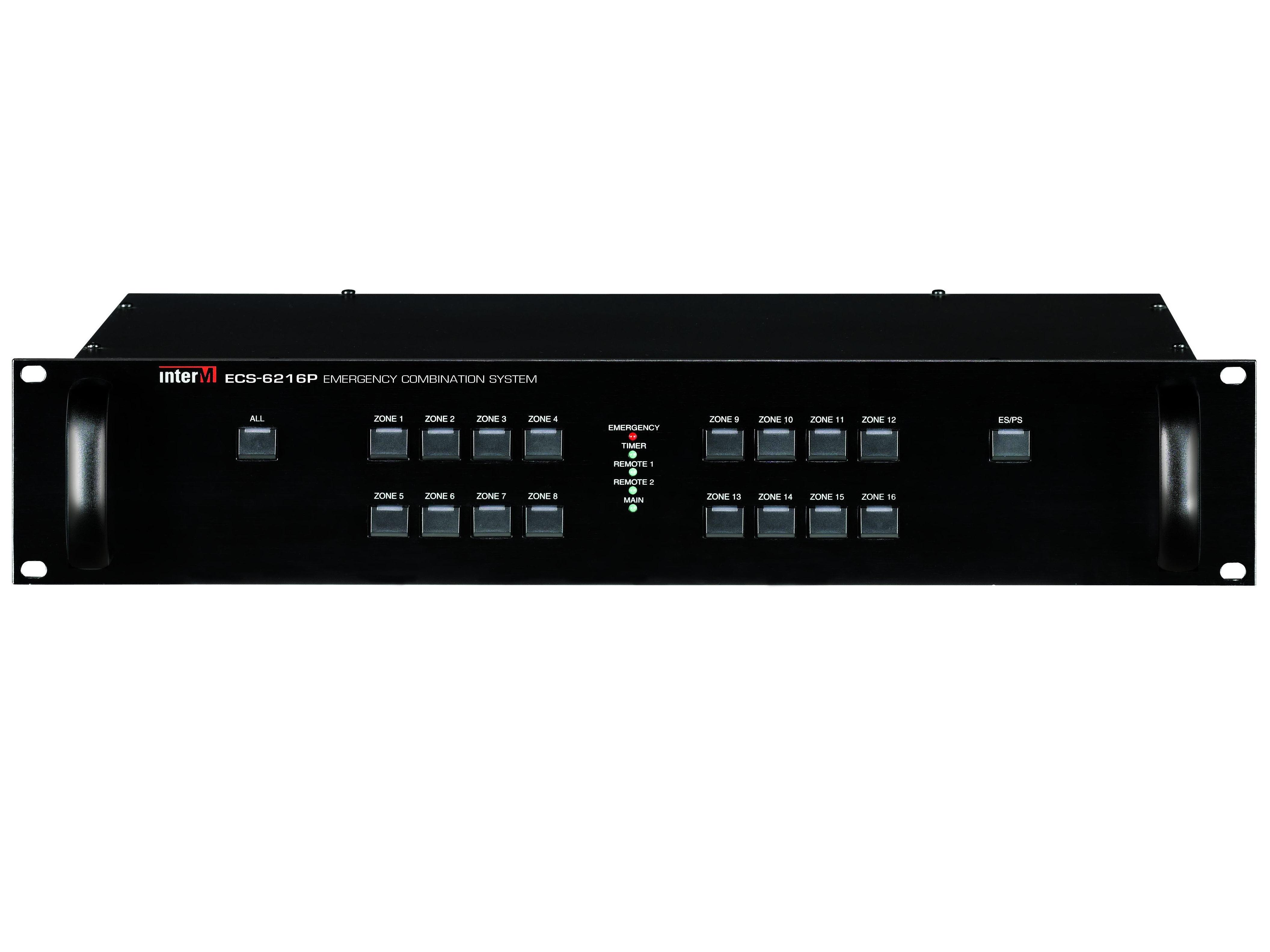 ECS-6216P Emergency Combination System/16 Speaker Output Zones Controller/16-Ch Fire Sensor Input/RS-485 by Inter-M