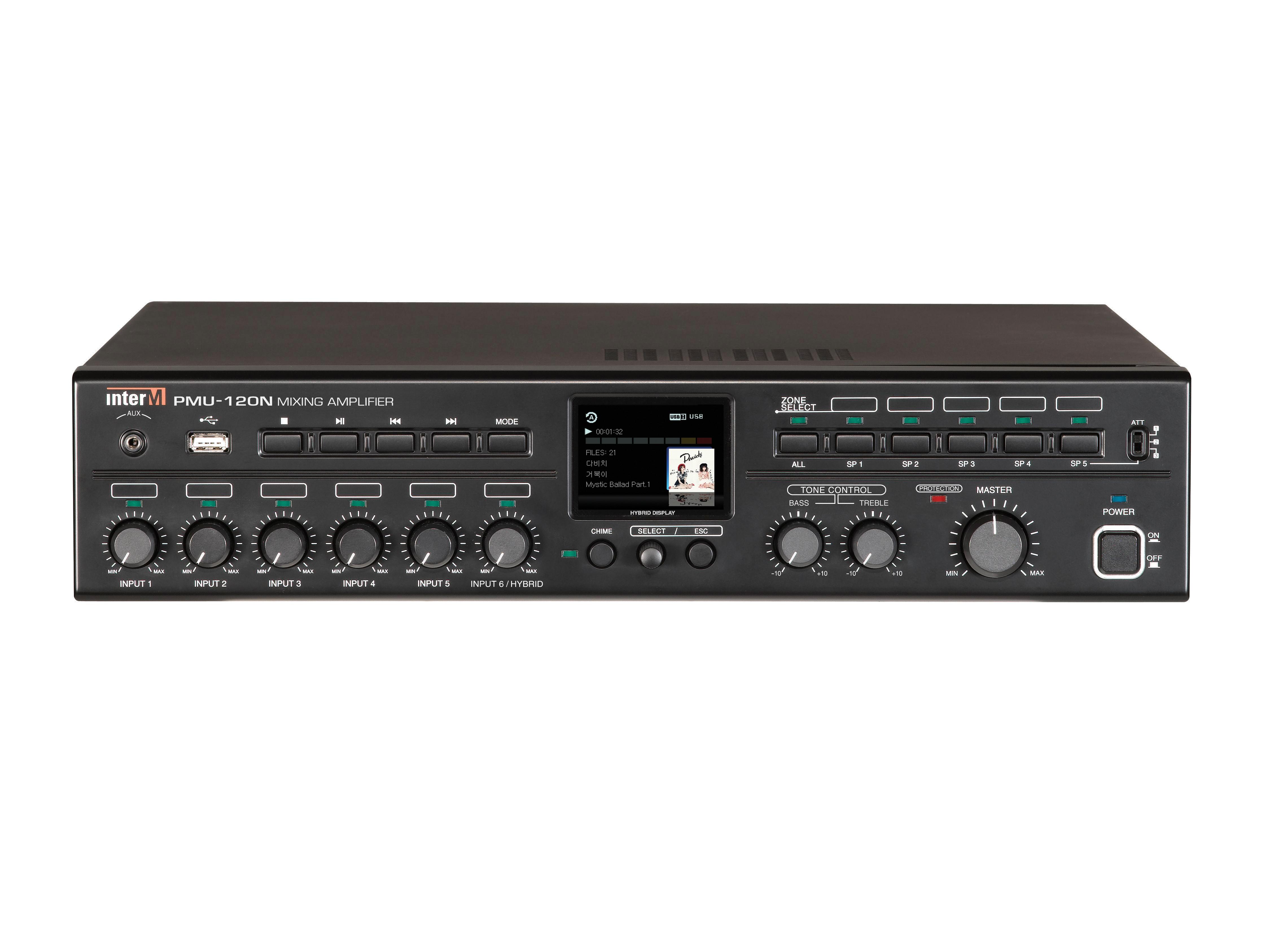 PMU-120N 120W Digital Media Mixing Amplifier/Streaming Network Audio by Inter-M