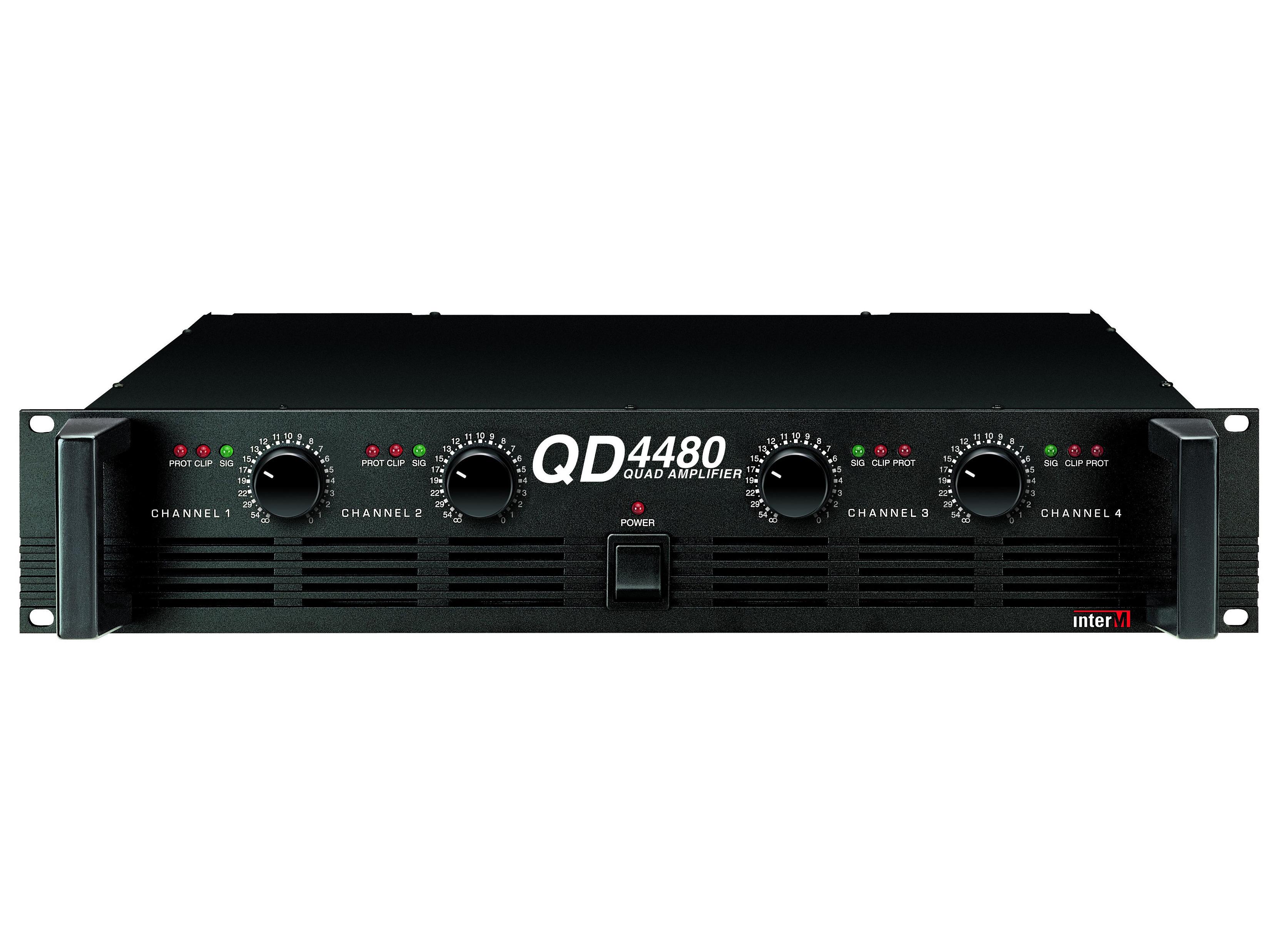 QD-4480 4 Channel QD-Series Professional Power Amplifier 80W (8 Ohm) by Inter-M