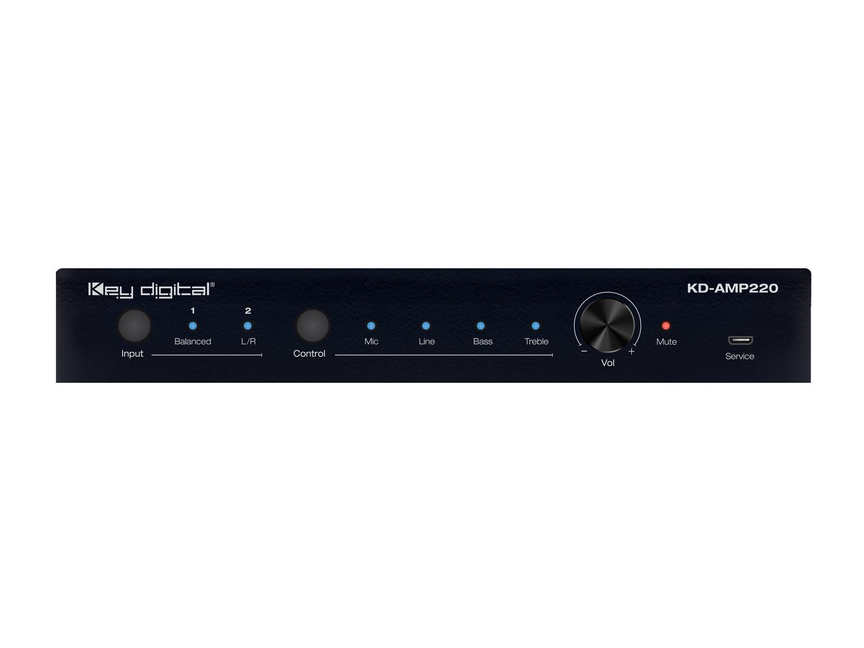 KD-AMP220 2 Channel 20 Watt Per Channel Compact Digital Amplifier by Key Digital