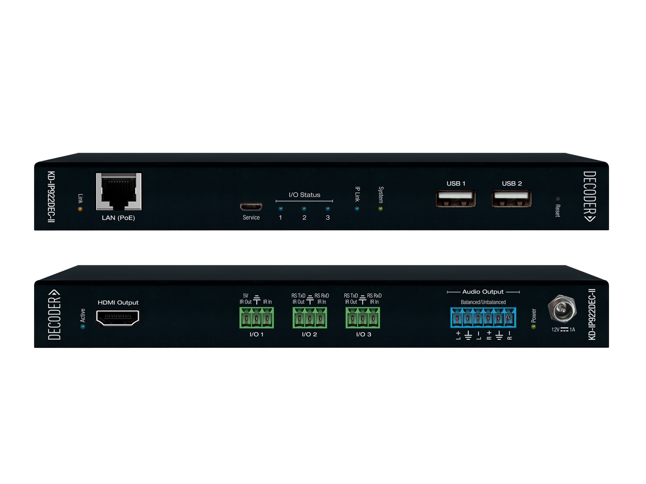 KD-IP922DEC-II 4K AV over IP System Decoder with PoE/Open API Control Ports/Analog Audio De-Embedding and Pre-Amp by Key Digital
