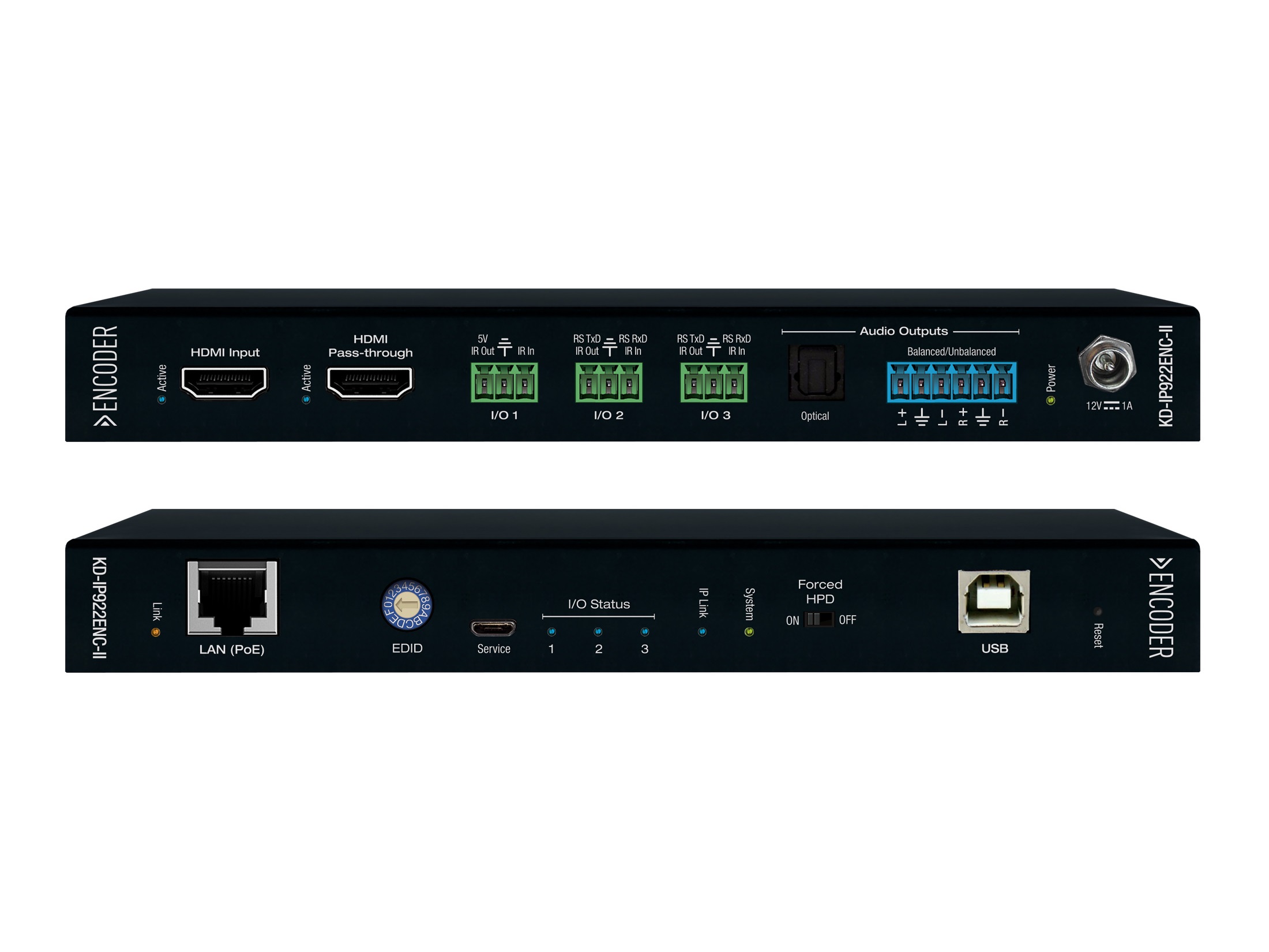 KD-IP922ENC-II 4K AV over IP System Encoder with PoE/HDMI Pass-Through/Analog and Digital Audio De-Embedding by Key Digital