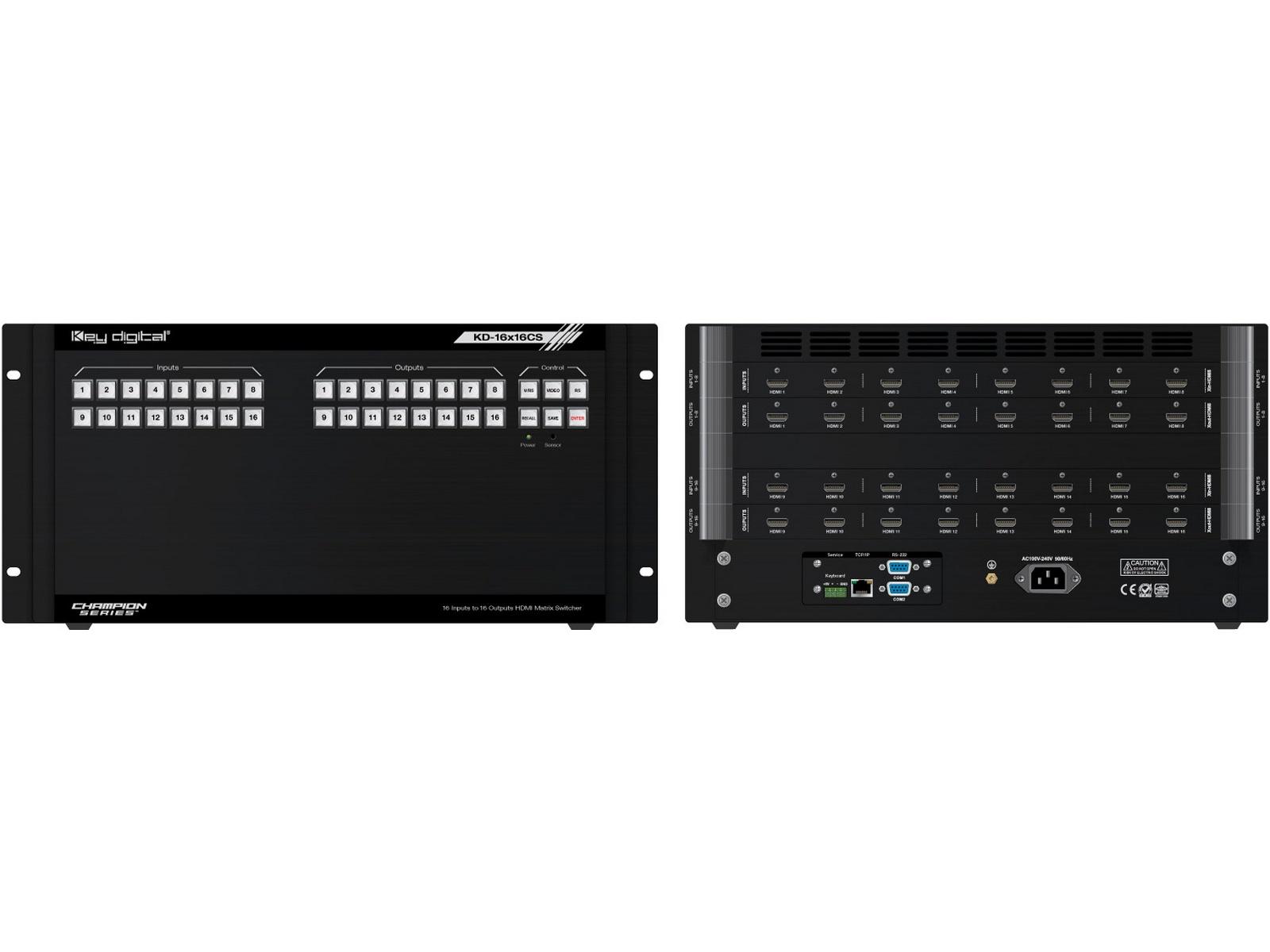 KD-16X16CS 16 Inputs to 16 Outputs HDMI Matrix Switcher by Key Digital