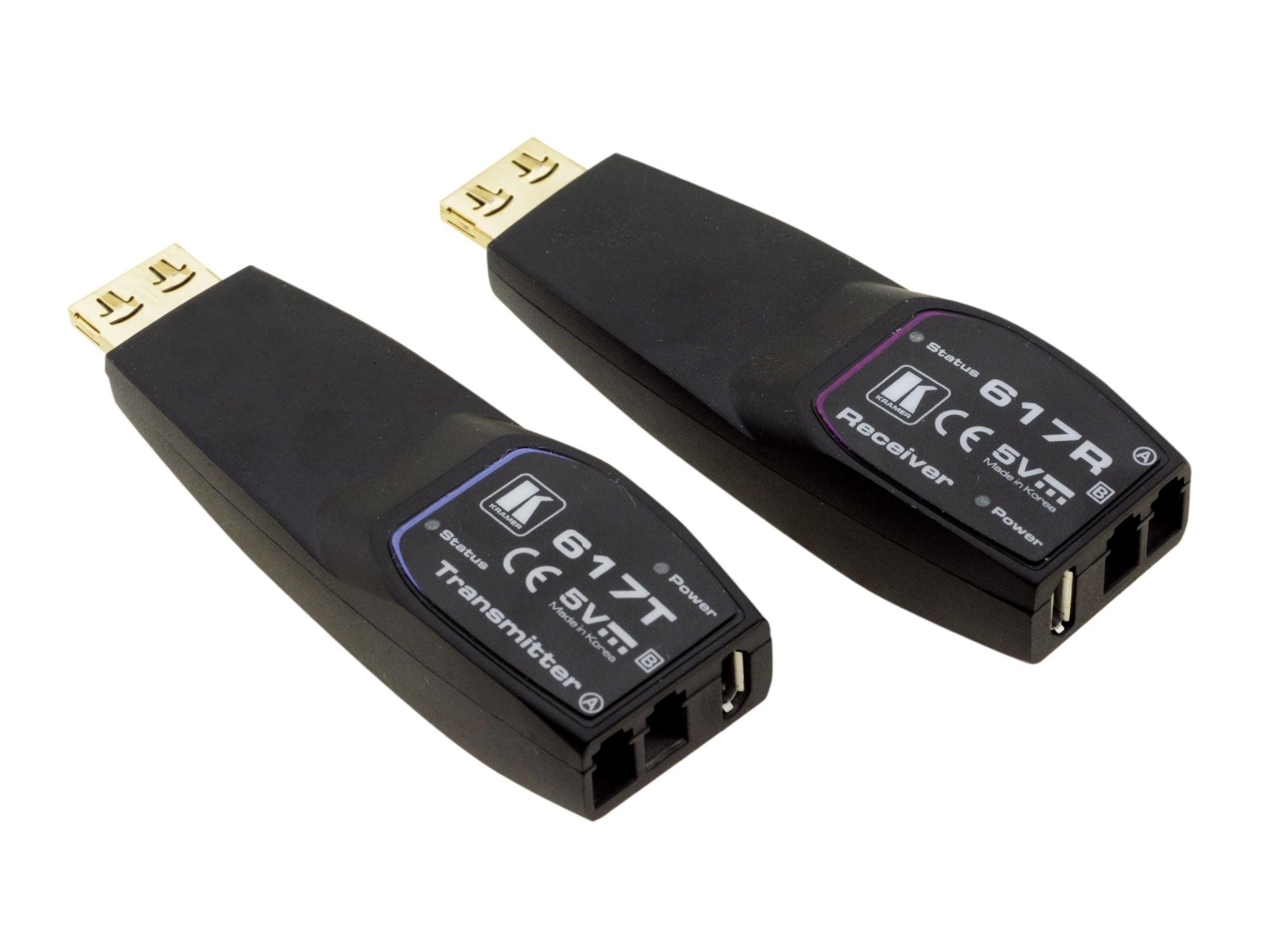 617R/T 4K HDR HDMI Fiber Optic  Extender (Transmitter/Receiver) Set over 2LC MM FC (656ft/200m) by Kramer