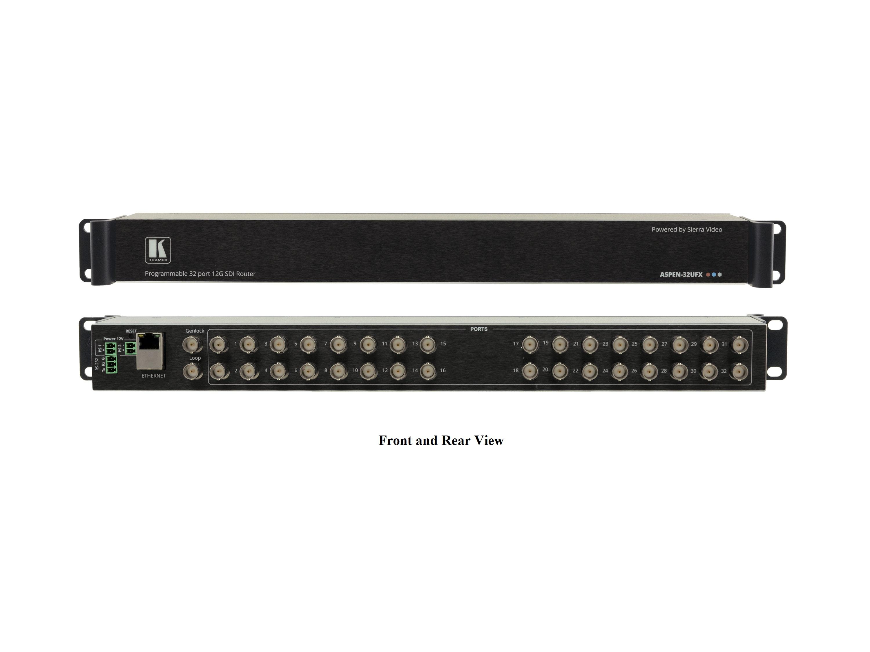 ASPEN-32UFX 32-Port 12G SDI Matrix Switcher with Interchangeable Inputs and Outputs by Kramer