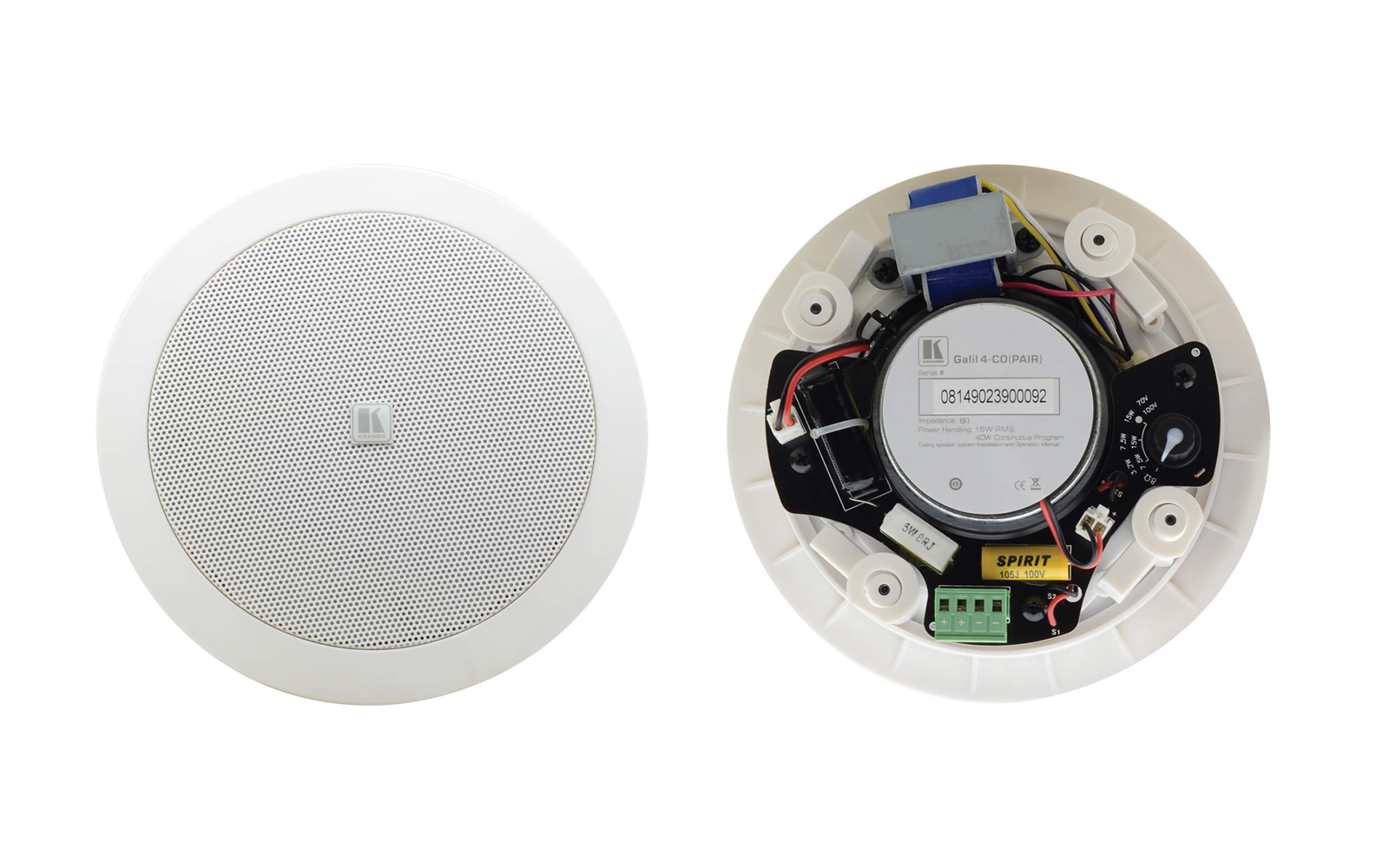 Kramer GALIL-4-CO 4in 2-Way Open-Back Ceiling Speaker Pair 70V/100V