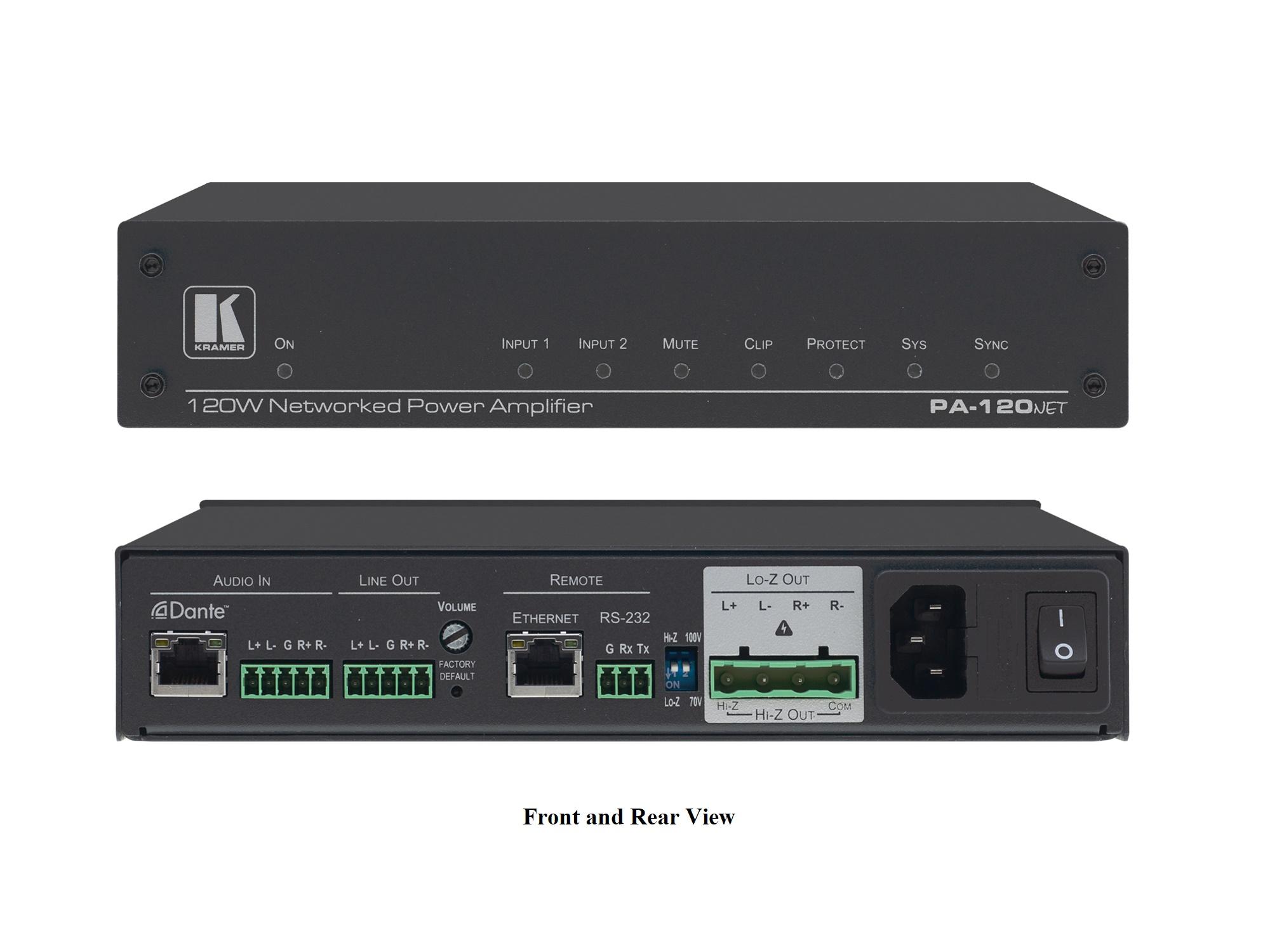 PA-120Net 120W Networked Power Amplifier by Kramer