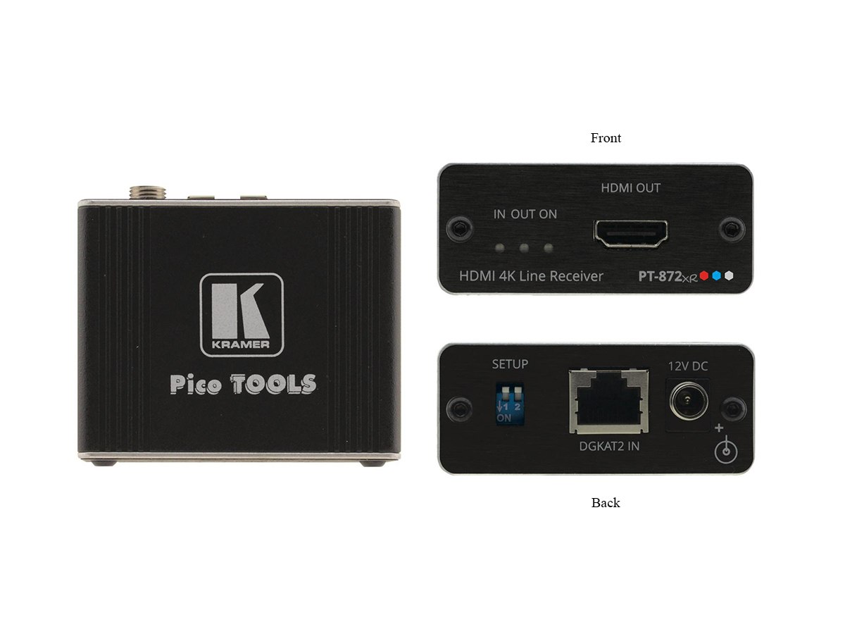 PT-872xr 4K HDR HDMI Compact PoC Extender (Receiver) over Long-Reach DGKat 2.0 by Kramer