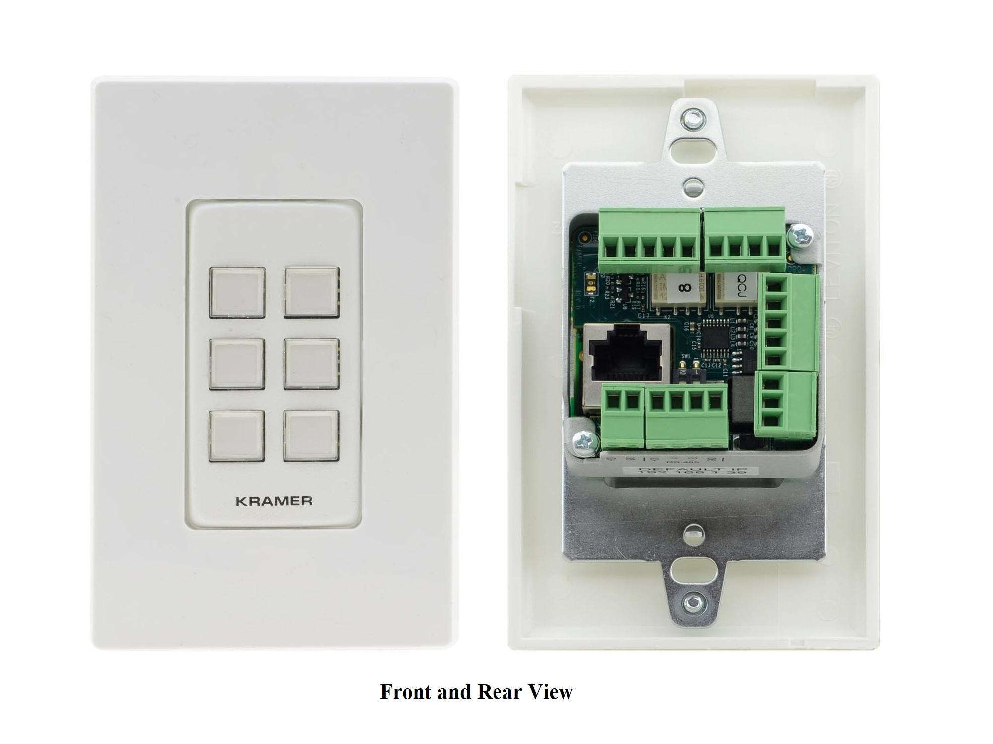 RC-206/US-D(W/B) 6-Button US-D-Size Control Keypad with White/Black Decora Design Frame Sets by Kramer