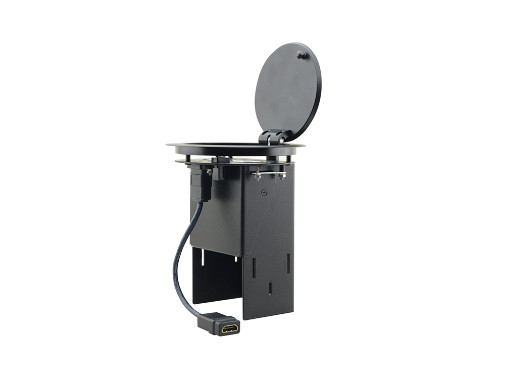 RTBUS-24(BC) Round Table Connection Bus with 2 US Power Sockets/2 USB Chargers/1 HDMI (Silver) by Kramer