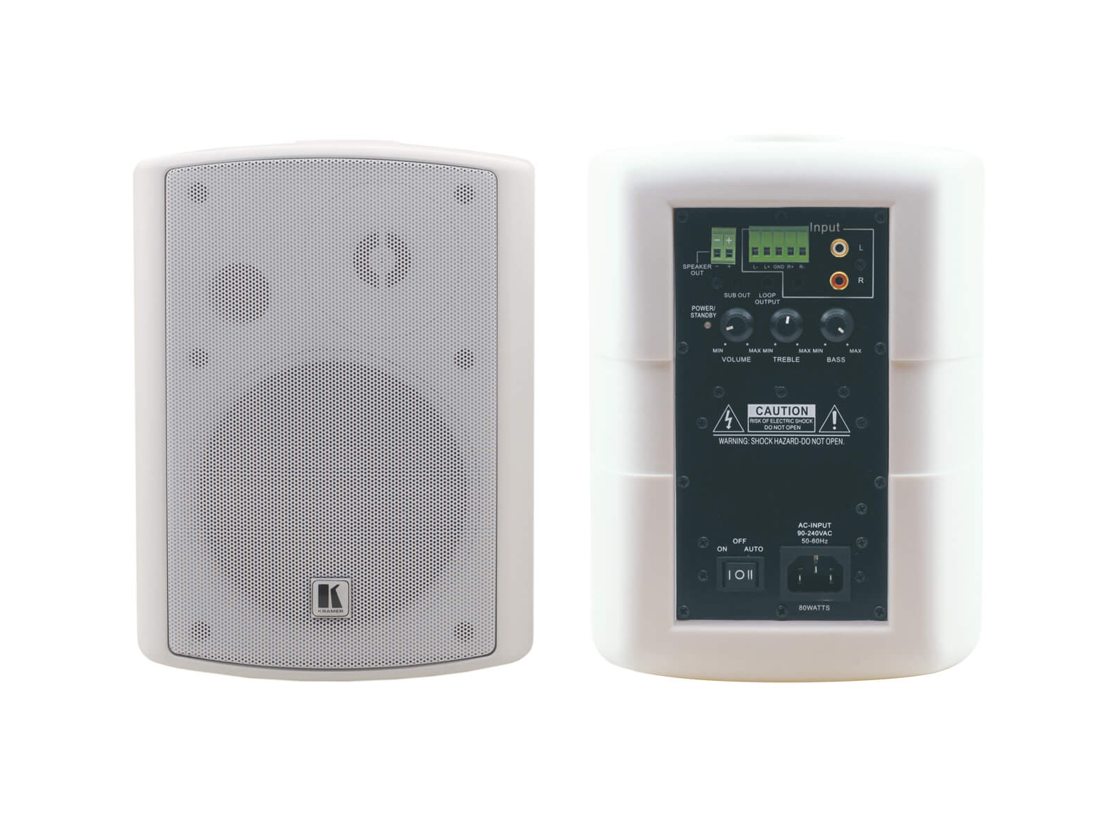 TAVOR-5-O(PAIR)/WHITE 5.25in On-Wall 2-Way Powered Speakers/White/Pair by Kramer