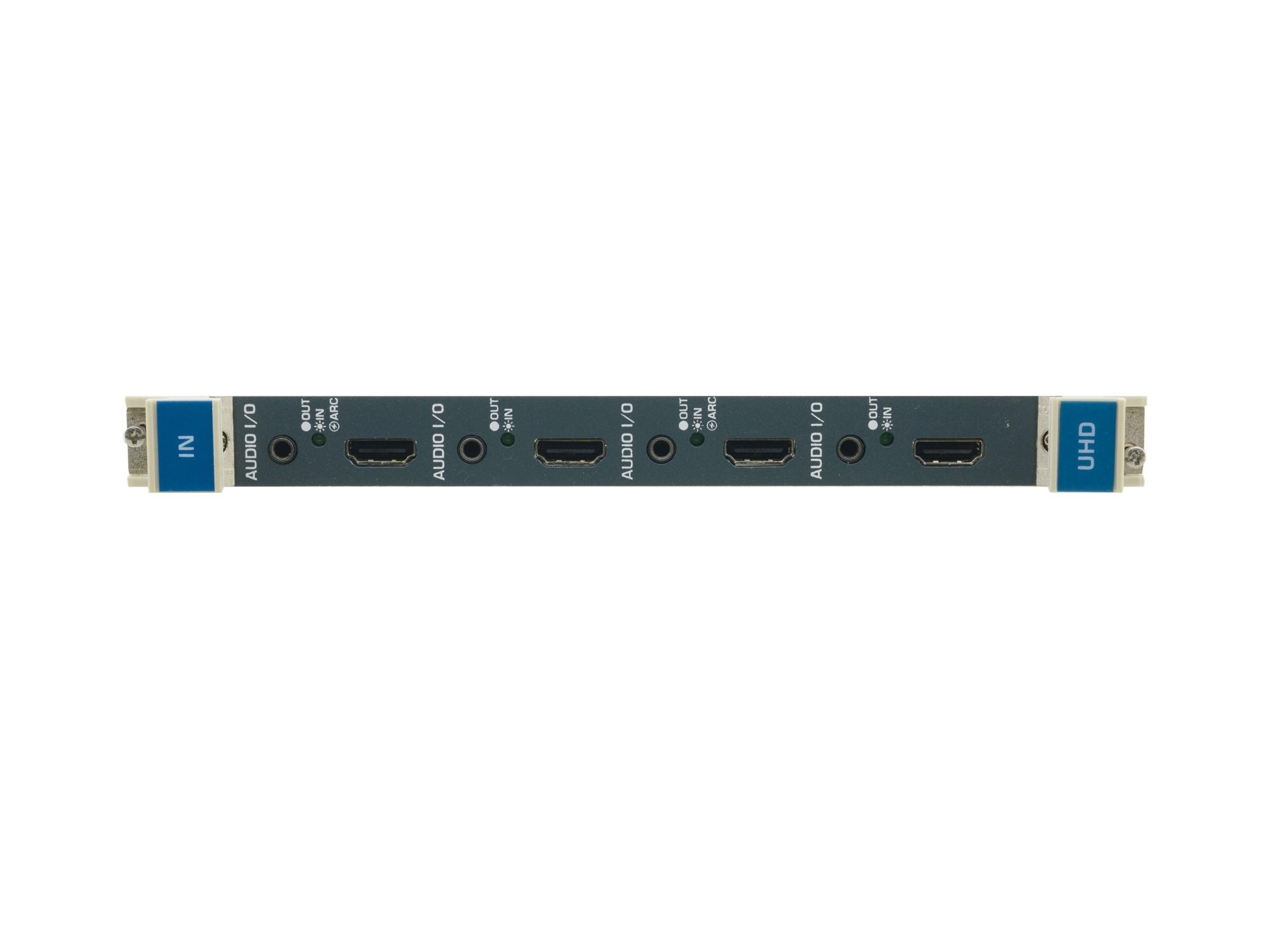UHDA-IN4-F32 4-Ch 4K60 4x2x0 HDMI Input Card w Selectable Embedded/De-embedded or ARC Analog Audio by Kramer