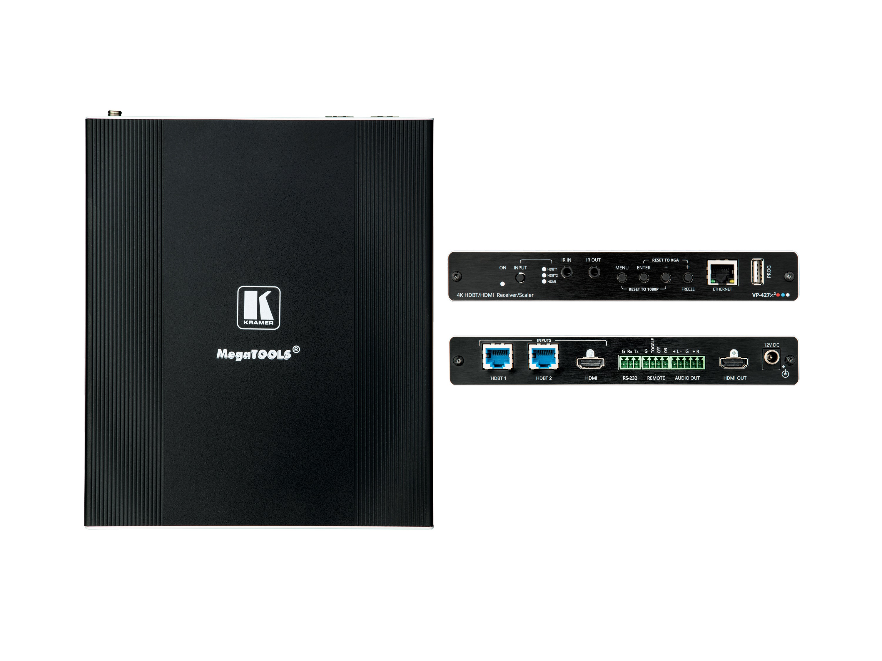 VP-427X2 4K HDR HDBT Receiver/Scaler Tool with HDBaseT and HDMI Inputs by Kramer
