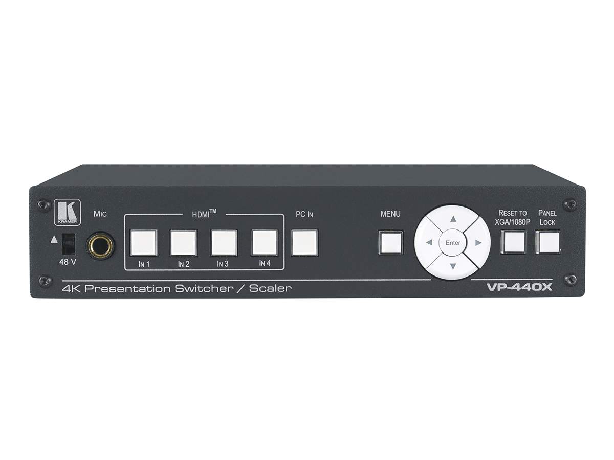 VP-440X 18G 4K HDR Presentation Switcher/Scaler with HDBaseT/HDMI Simultaneous Outputs by Kramer