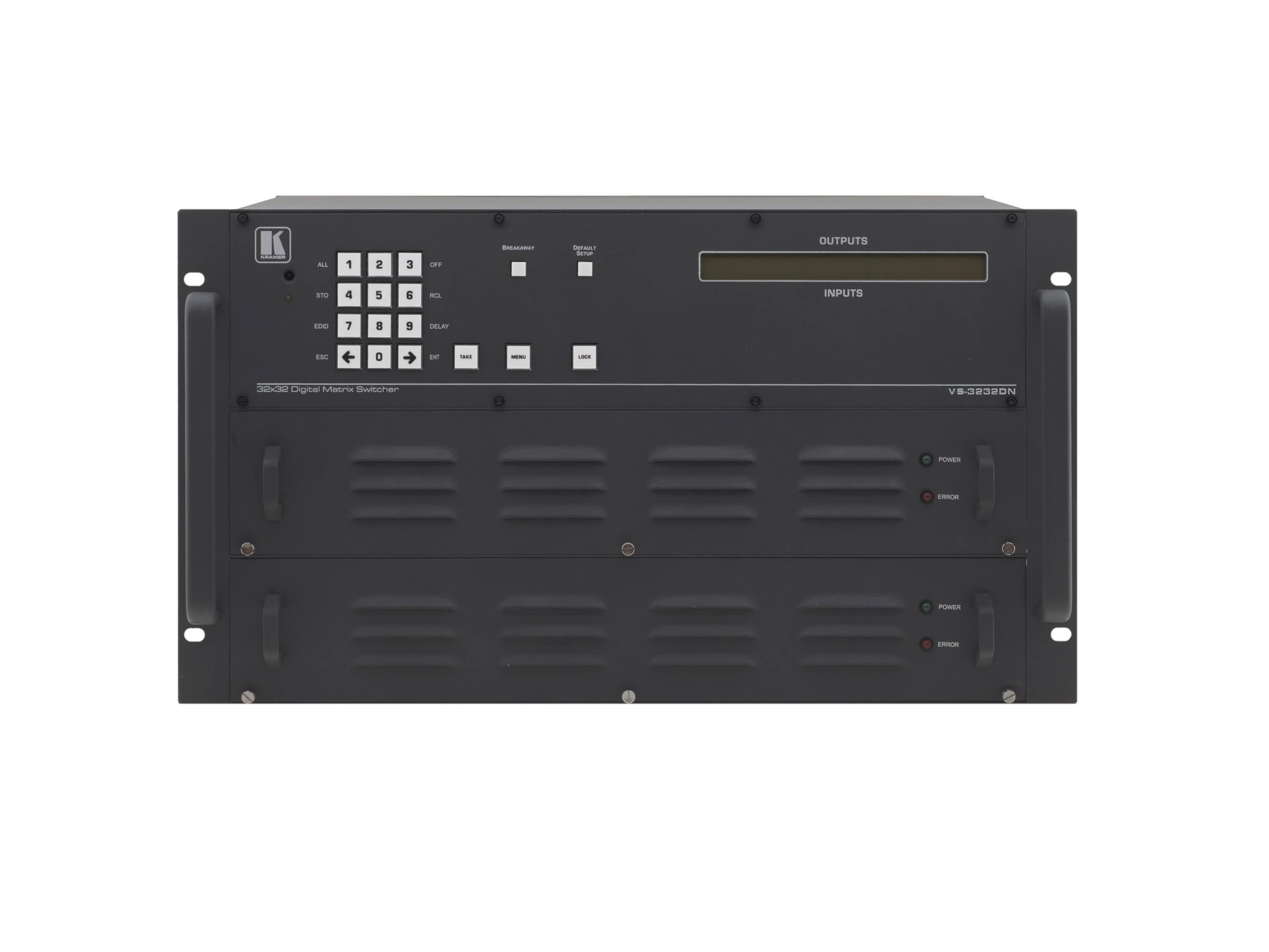 VS-3232DN-EM 4x4 to 32x32 Modular 4K60 4x2x0 Multi Format Managed Digital Matrix Switcher by Kramer