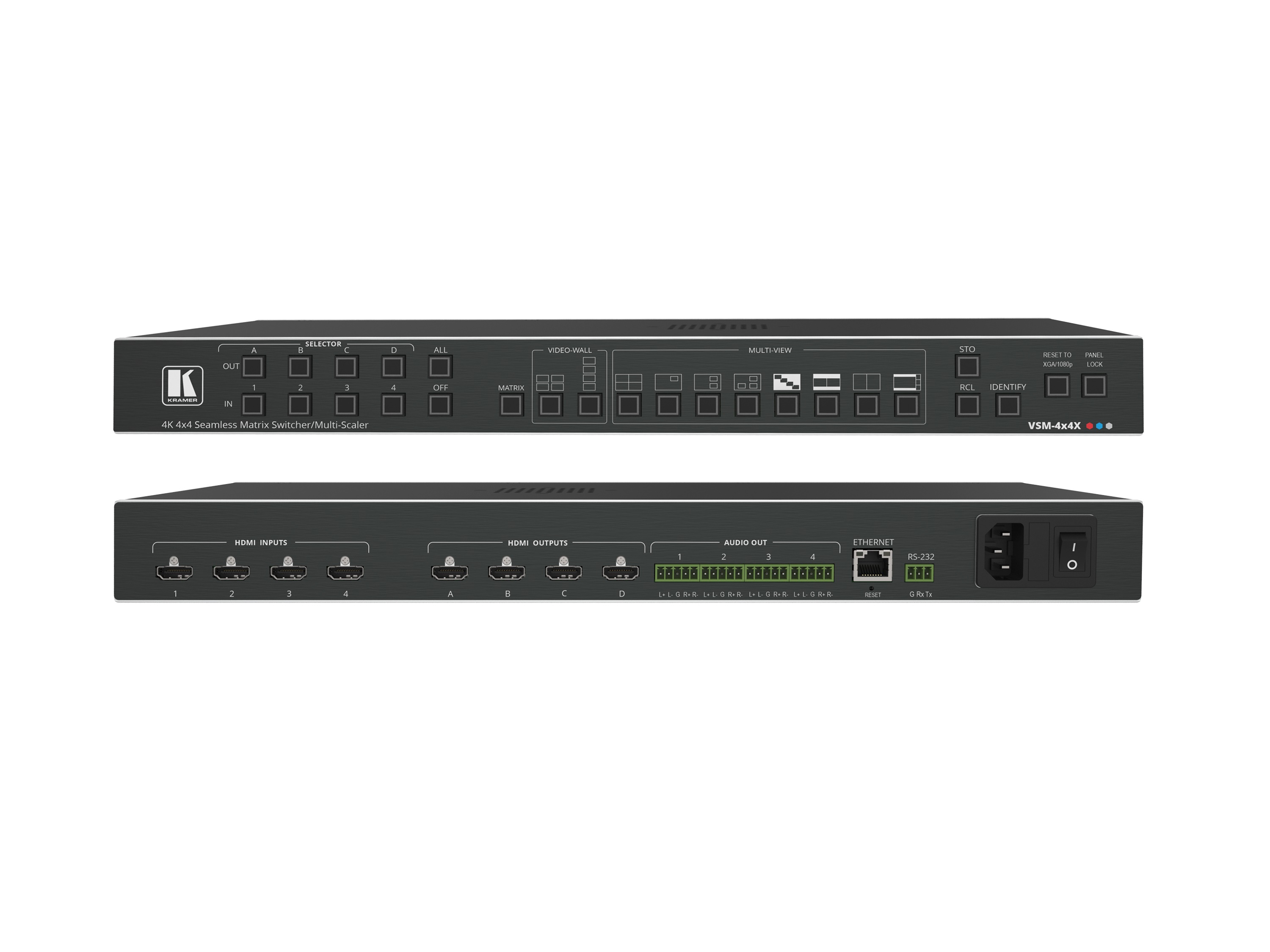 VSM-4X4X 4x4 Matrix Switcher/Videowall and Multiviewer by Kramer