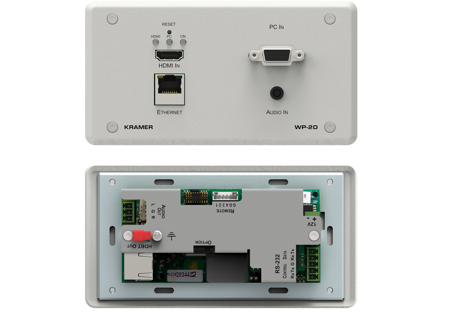 Kramer WP-20/US(W) HDBaseT 4K HDMI/VGA switcher PoE