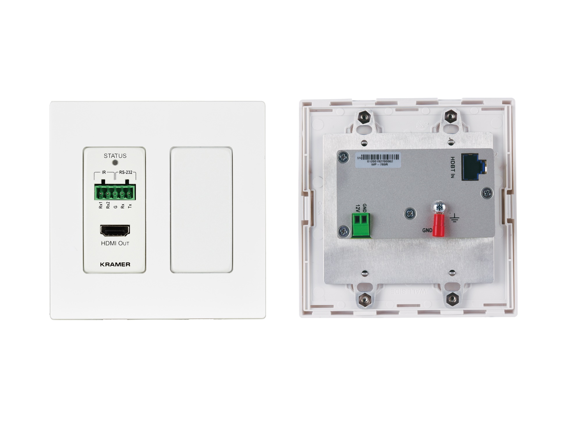 WP-789R/US-D(W) US-D-Size Wall-Plate Extender (Receiver) with White Decora Design Frame by Kramer