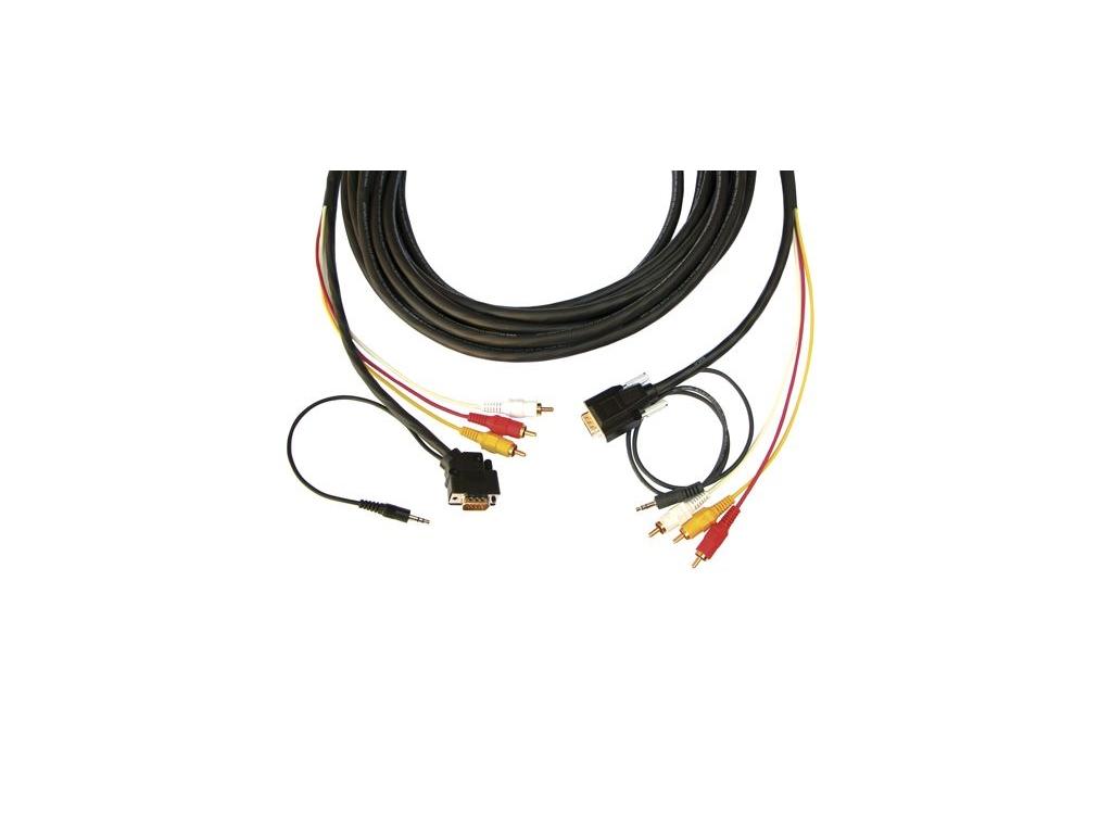 CP-MH1/MH1/XL-15 15-pin HD (M)/3.5mm 3 RCA Plenum Cable/Backshell 45 15-pin HD at One End - 15ft by Kramer