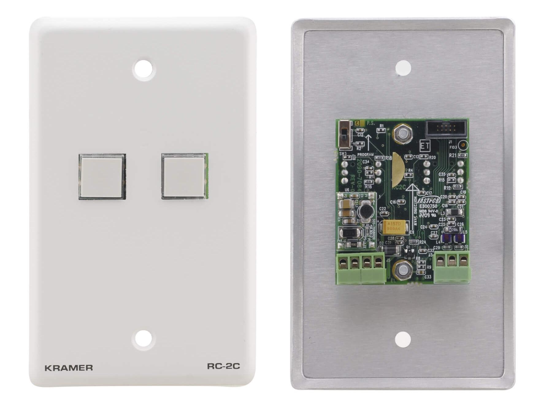 RC-2C(W) Wall Plate - RS-232 and IR Controller - White by Kramer