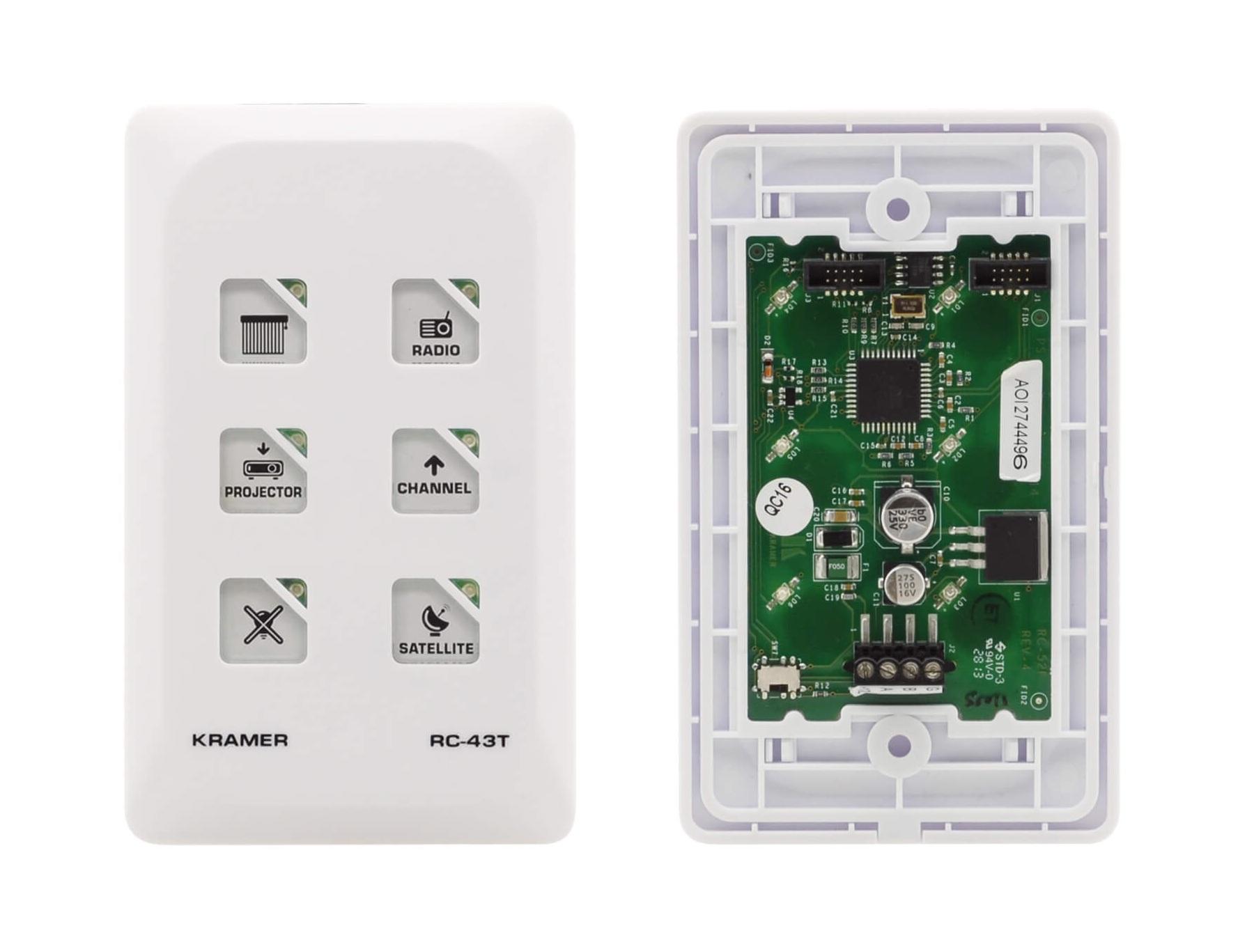 RC-43T 6-button Touch-sensitive KNET Auxiliary Keypad (US) by Kramer