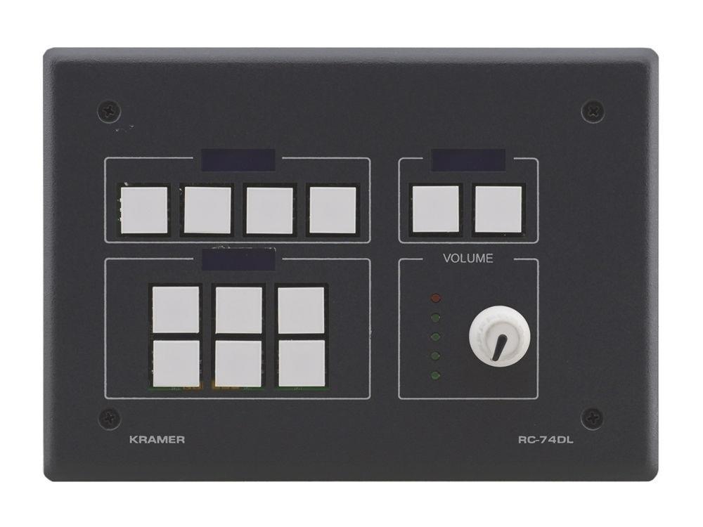 RC-74DL(G) 12-Button Master Room Controller with Digital Volume Knob/Gray by Kramer