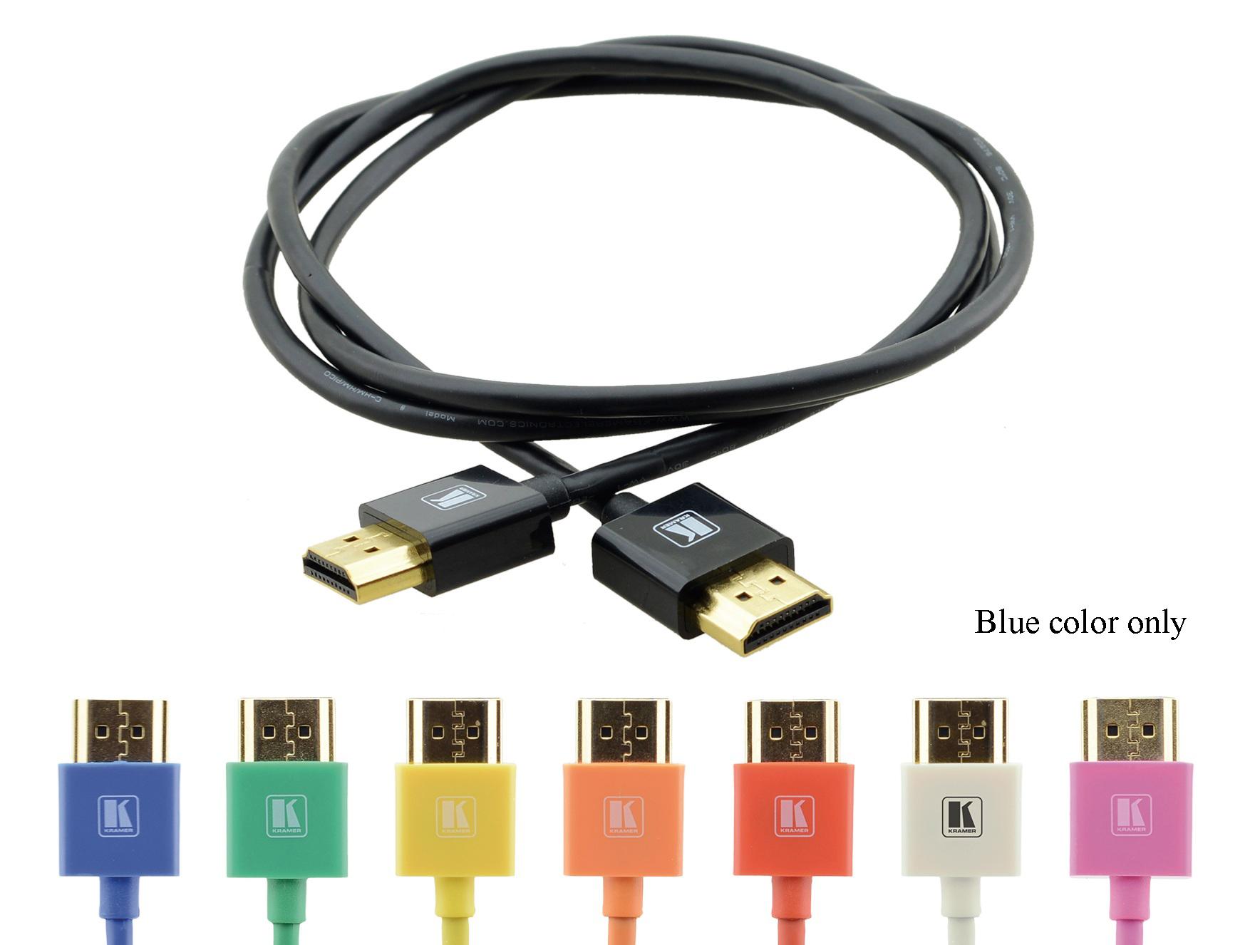 C-HM/HM/PICO/BL-3 Ultra-Slim High-Speed HDMI Cable w Ethernet/3ft/Blue by Kramer