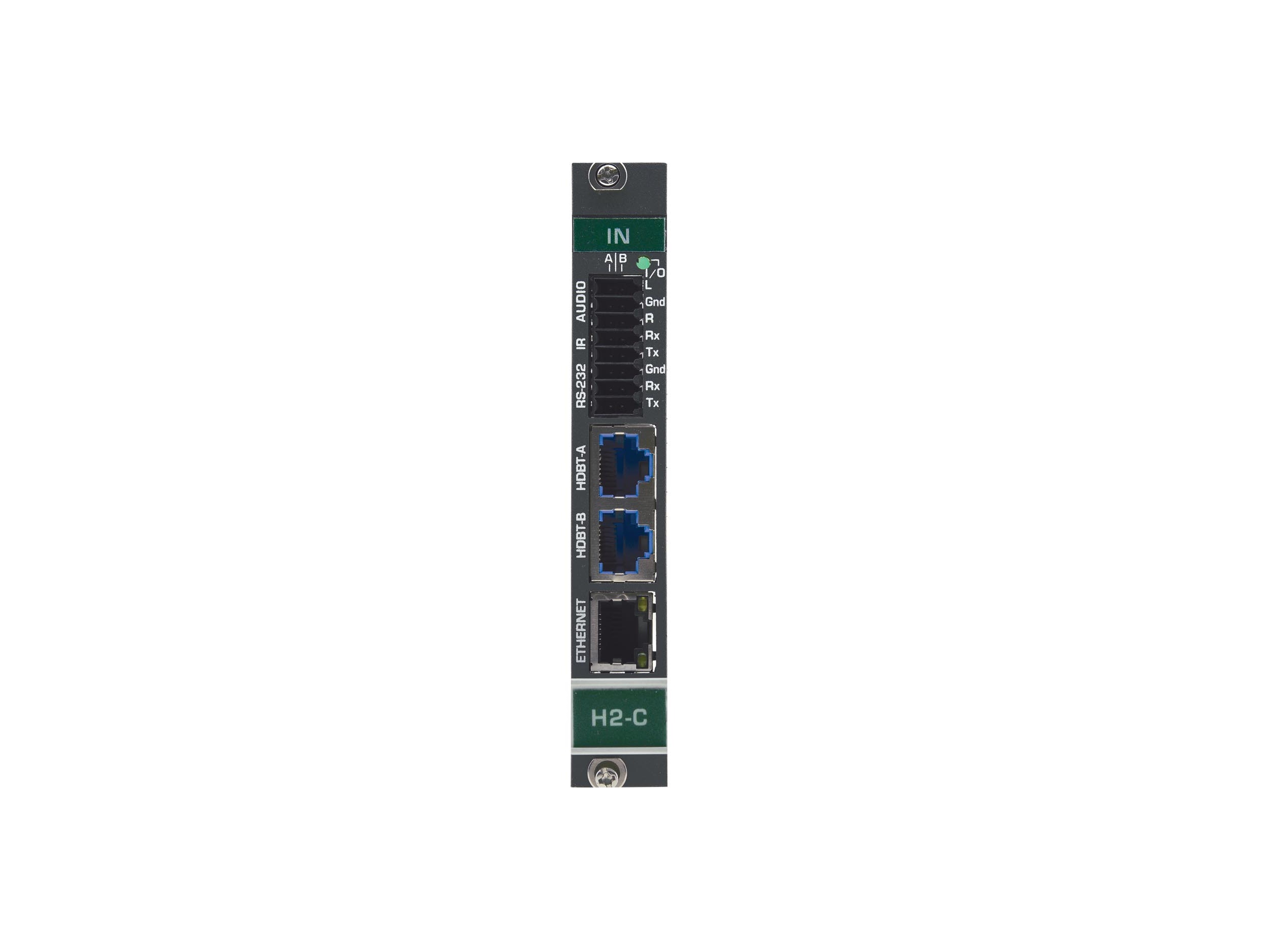 DTAXRC2-IN2-F34 2-Channel 4K HDR HDMI over HDBaseT Input Card with Analog Audio and PoE Provider by Kramer