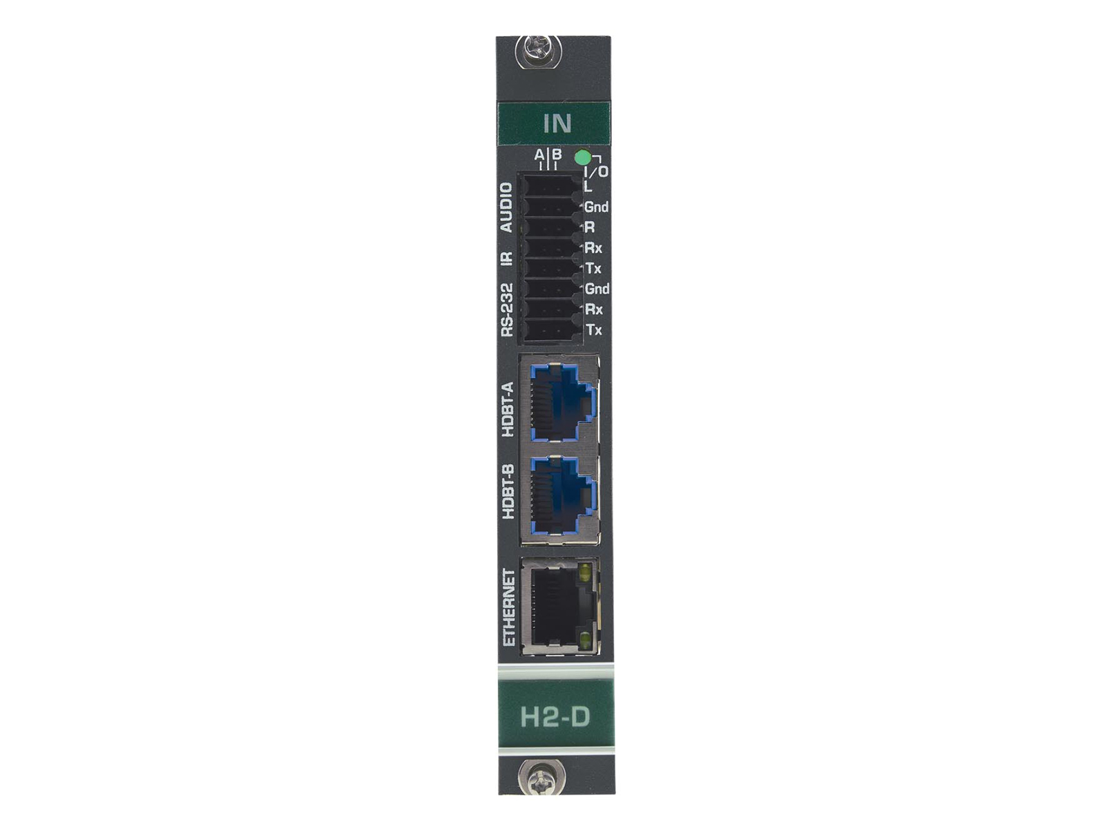 DTAXRD2-IN2-F34 2-Channel 4K HDR HDMI over Extended Reach HDBaseT Input Card with Analog Audio by Kramer