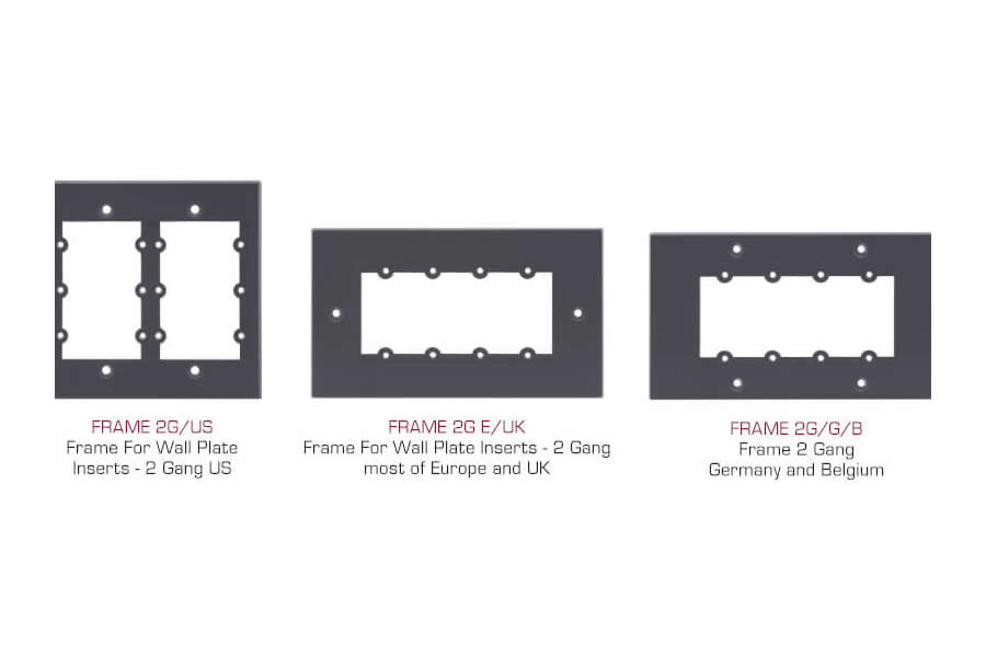 FRAME-2G/US(G) Frame for Wall Plate Inserts — 2 Gang, gray by Kramer