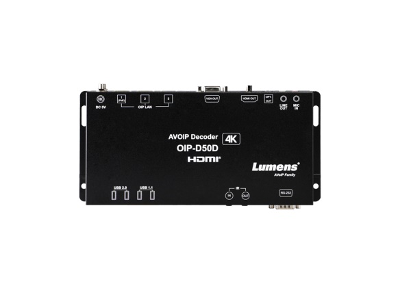 OIP-D50D Long-Distance IP-Based A/V Transmission 1G 4K AVoIP Decoder by Lumens